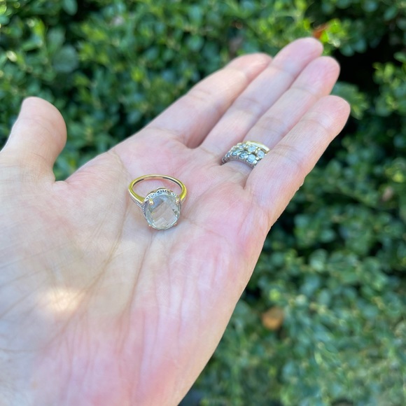 Final Price 14K Yellow Gold/ Prasiolite Checkerboard Oval Gem Ring - Picture 10 of 10